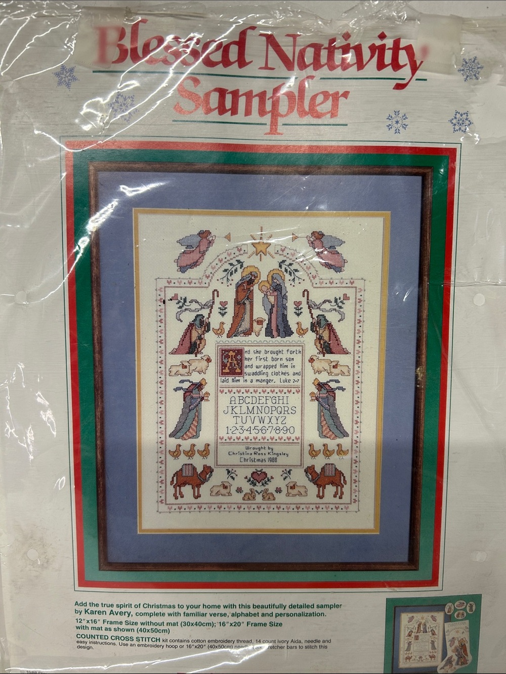 Dimensions Blessed Nativity Sampler Cross Stitch Wall Art - Christmas